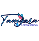 Tamyara Design Studio, Tamyara name, fuchsia and blue butterfly, small gradient laptop